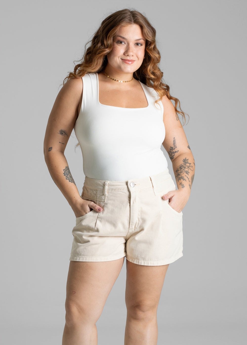 Shorts Sarja Sawary Plus Size - 281460 AMARELO