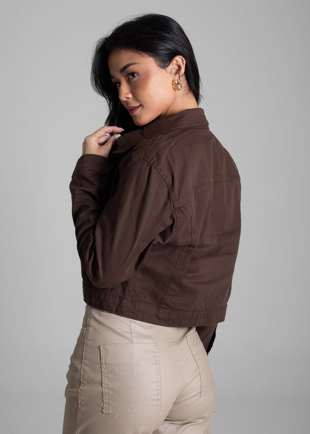 Jaqueta Sarja Sawary - 281473 MARROM