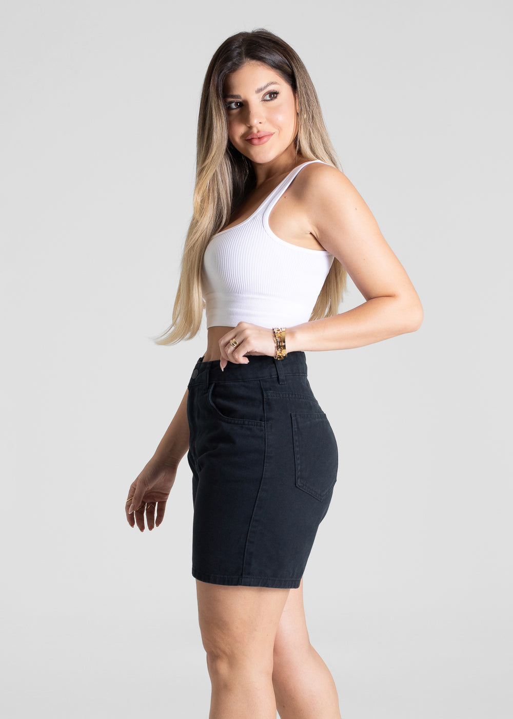 Shorts Jeans Sawary - 281477 PRETO