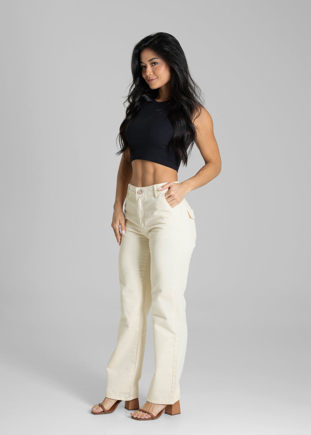 Calça Sarja Sawary Reta - 281488 AMARELO