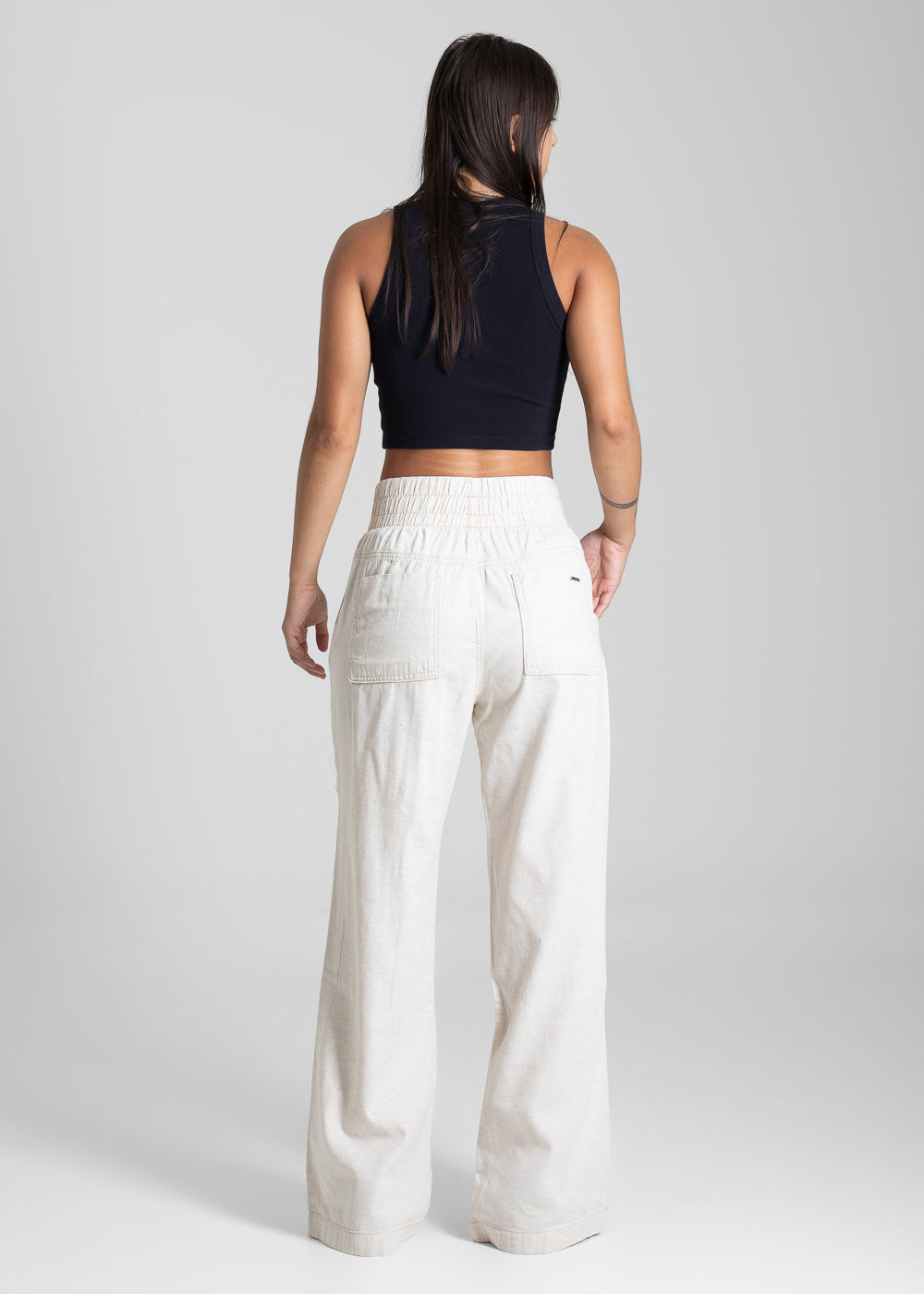 Calça Linho Sawary Wide Leg - 281507 OFF WHITE