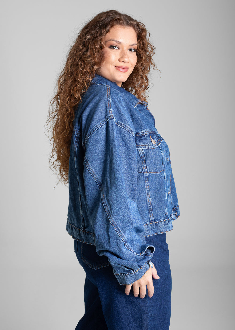 Jaqueta Jeans Sawary Plus Size - 281514 AZUL