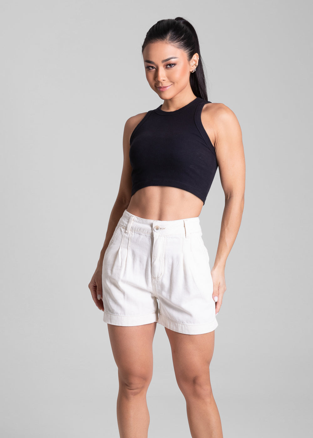 Shorts Linho Sawary - 281522 OFF WHITE