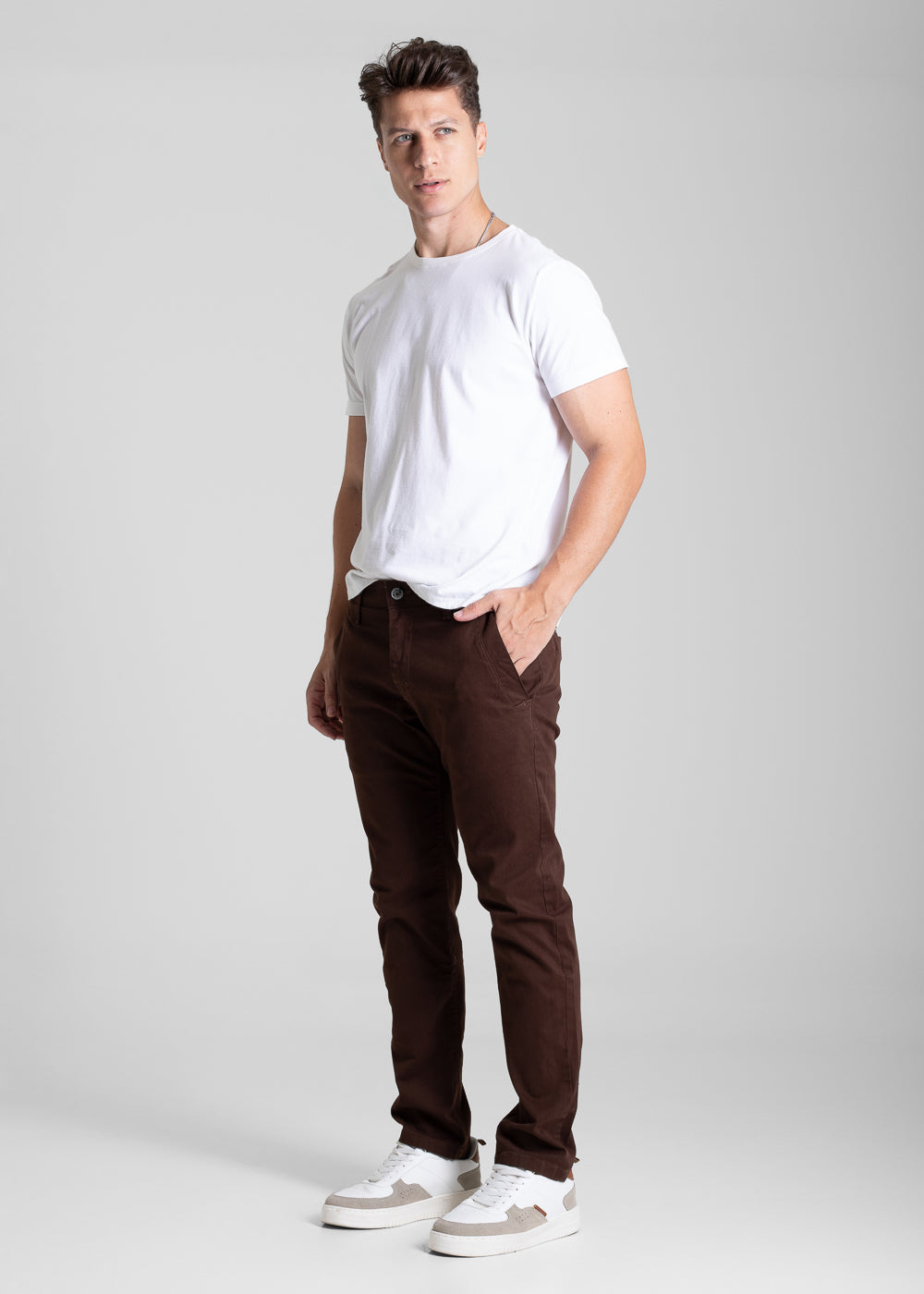 Calça Sarja Sawary Slim - 281528 MARROM (CAFE)