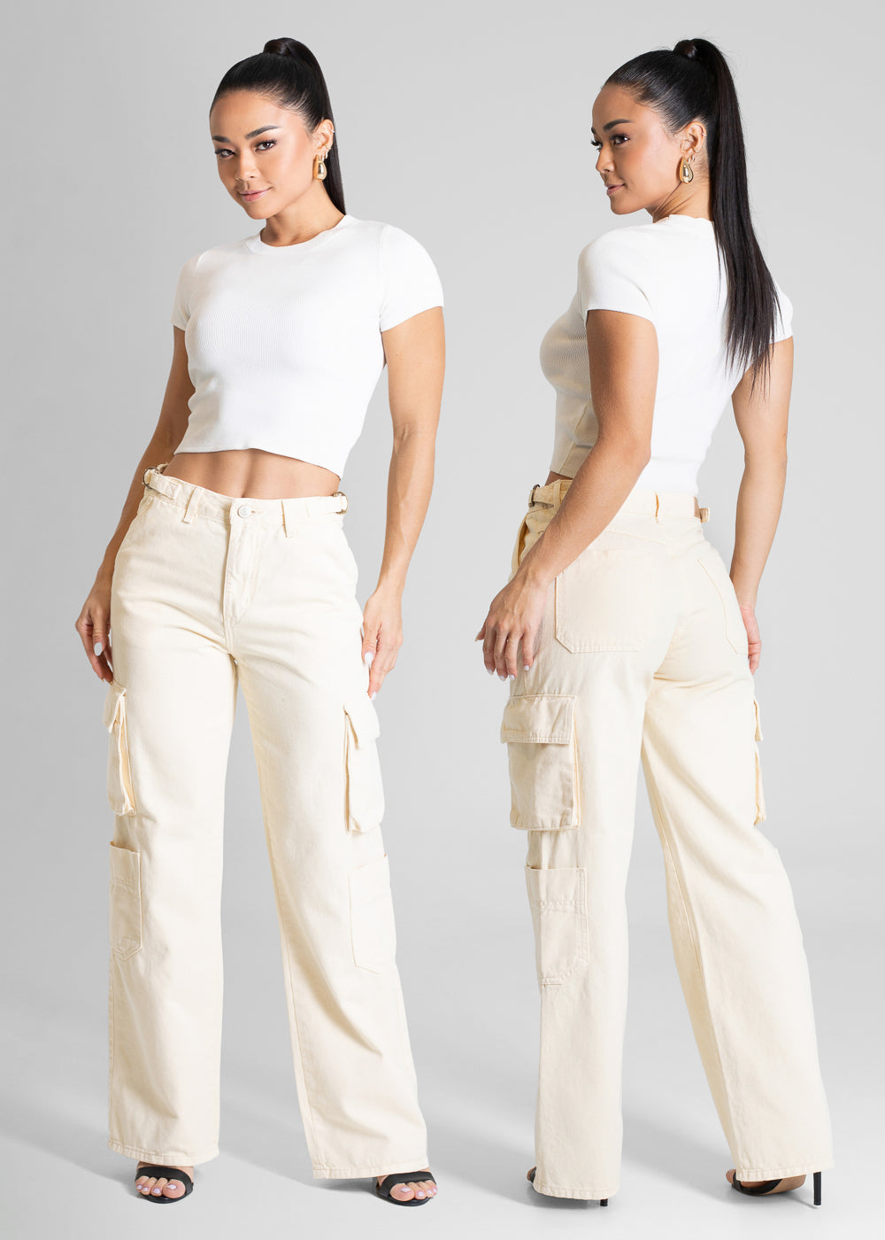 Calça Sarja Sawary Wide Leg - 281529 AMARELO