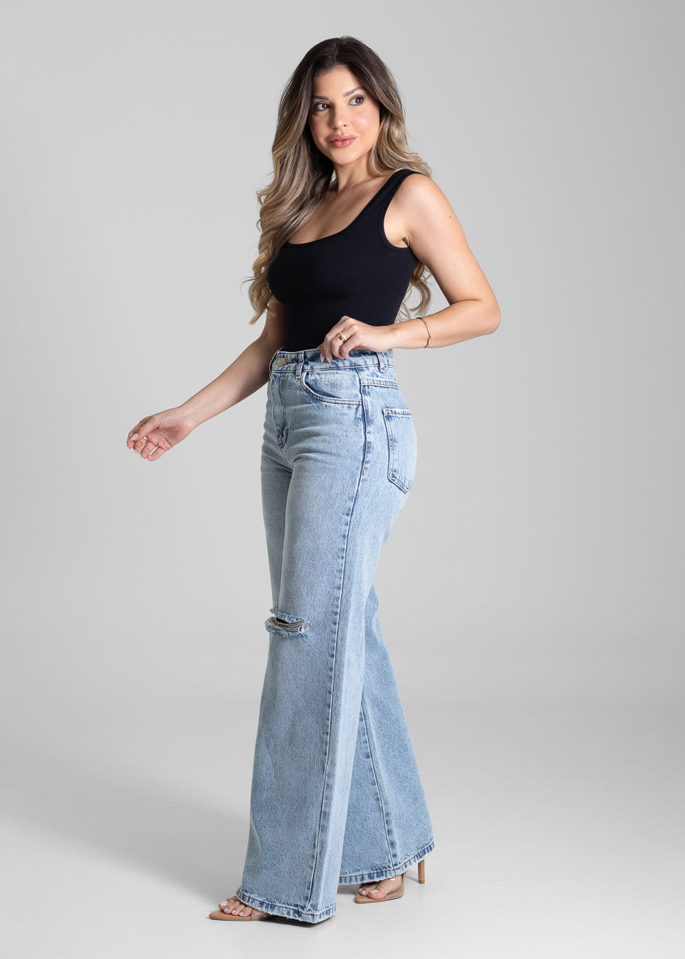 Calça Jeans Sawary Extra Wide Leg - 281544 AZUL