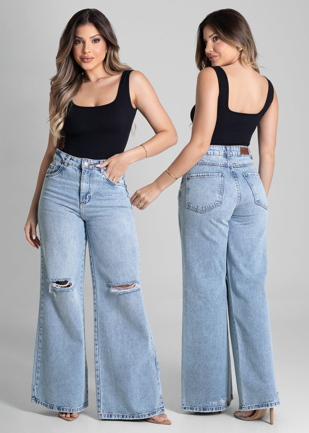Calça Jeans Sawary Extra Wide Leg - 281544 AZUL