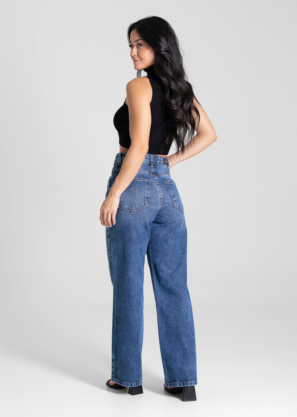 Calça Jeans Sawary Wide Leg Petit - 281545 AZUL