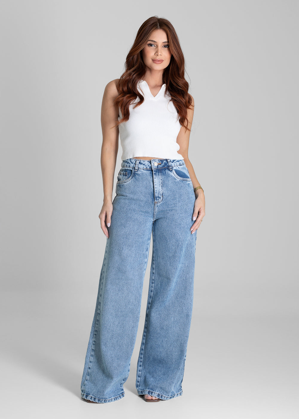 Calça Jeans Sawary Extra Wide Leg - 281552 AZUL