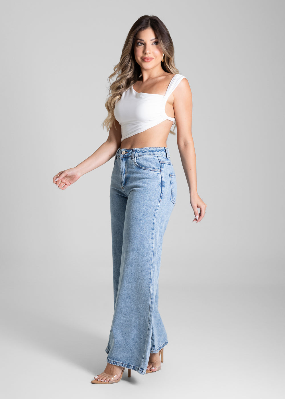 Calça Jeans Sawary Super Wide Leg - 281553 AZUL