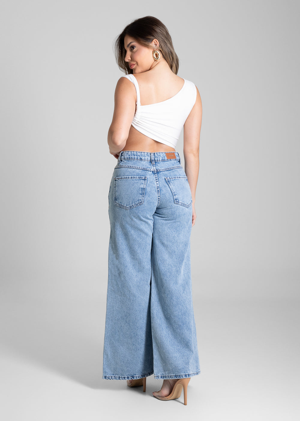 Calça Jeans Sawary Super Wide Leg - 281553 AZUL