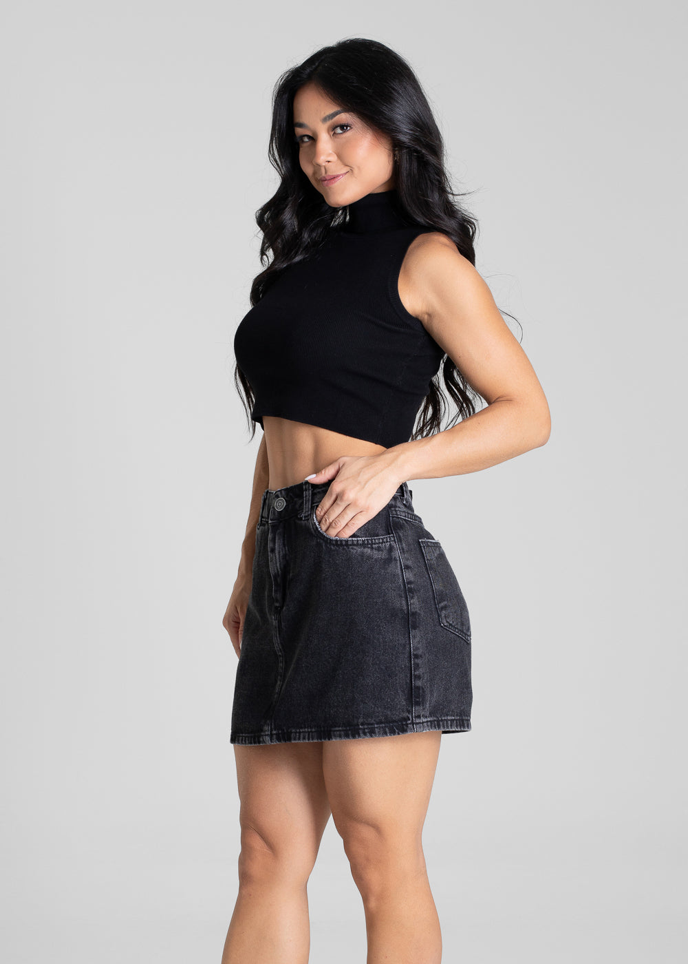 Saia Jeans Sawary - 281579 PRETO