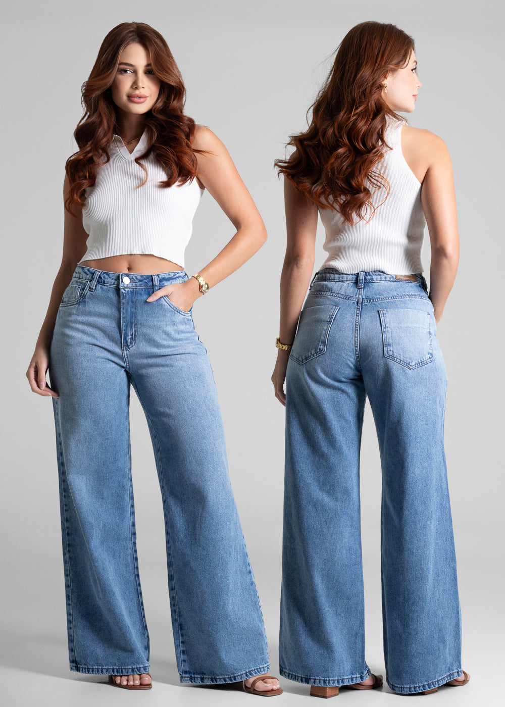 Calça Jeans Sawary Wide Leg - 281580 AZUL