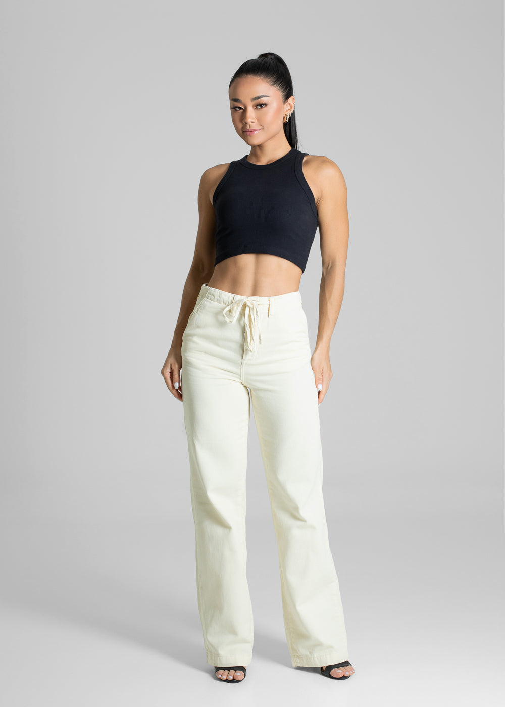 Calça Sarja Sawary Wide Leg - 281585 AMARELO