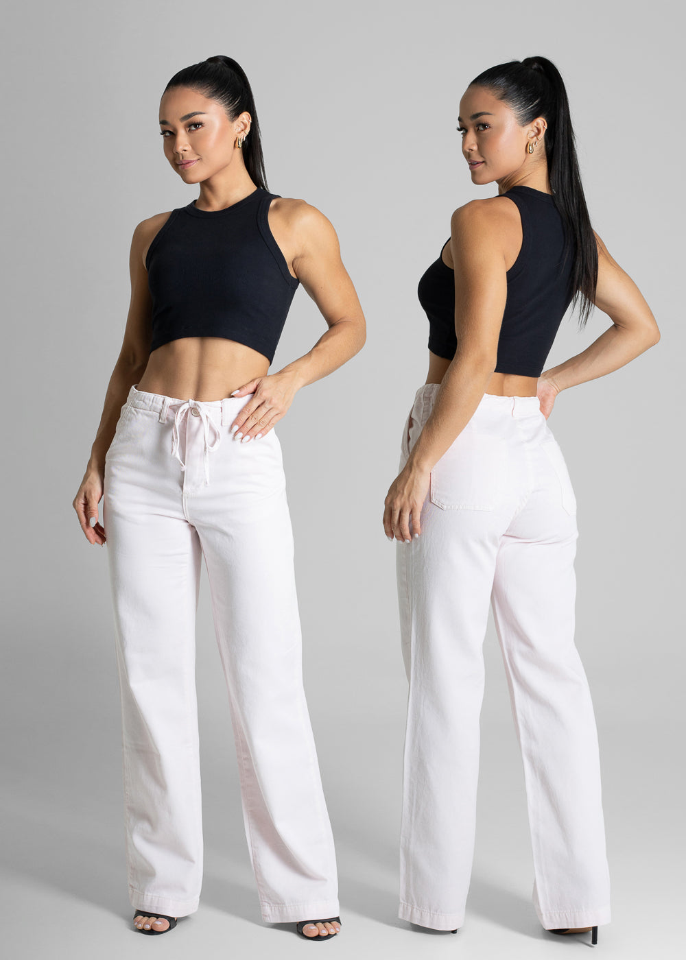 Calça Sarja Sawary Wide Leg - 281586 ROSA