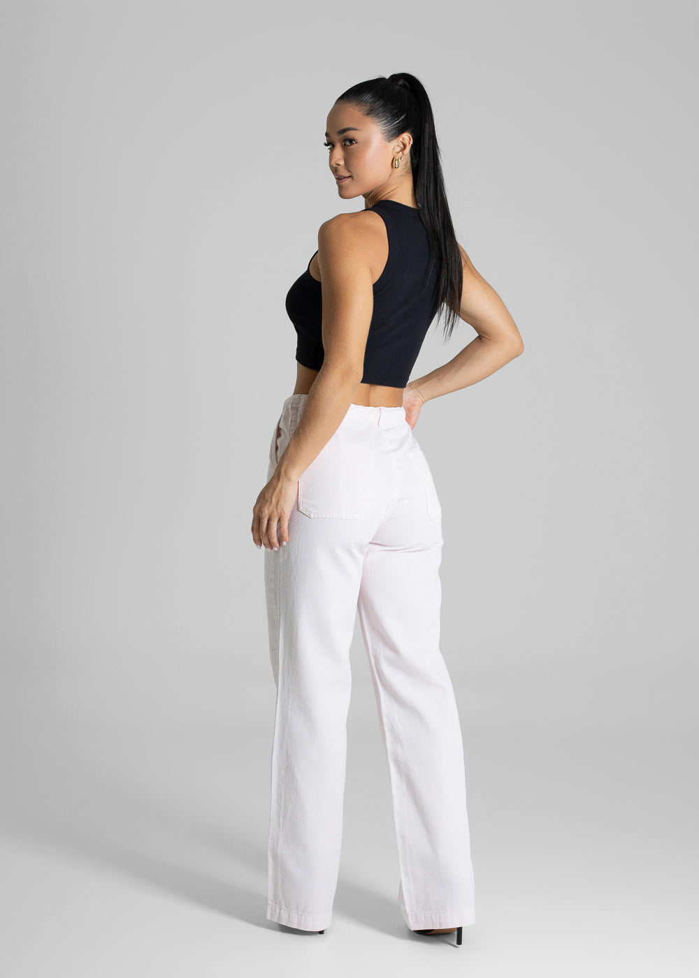 Calça Sarja Sawary Wide Leg - 281586 ROSA