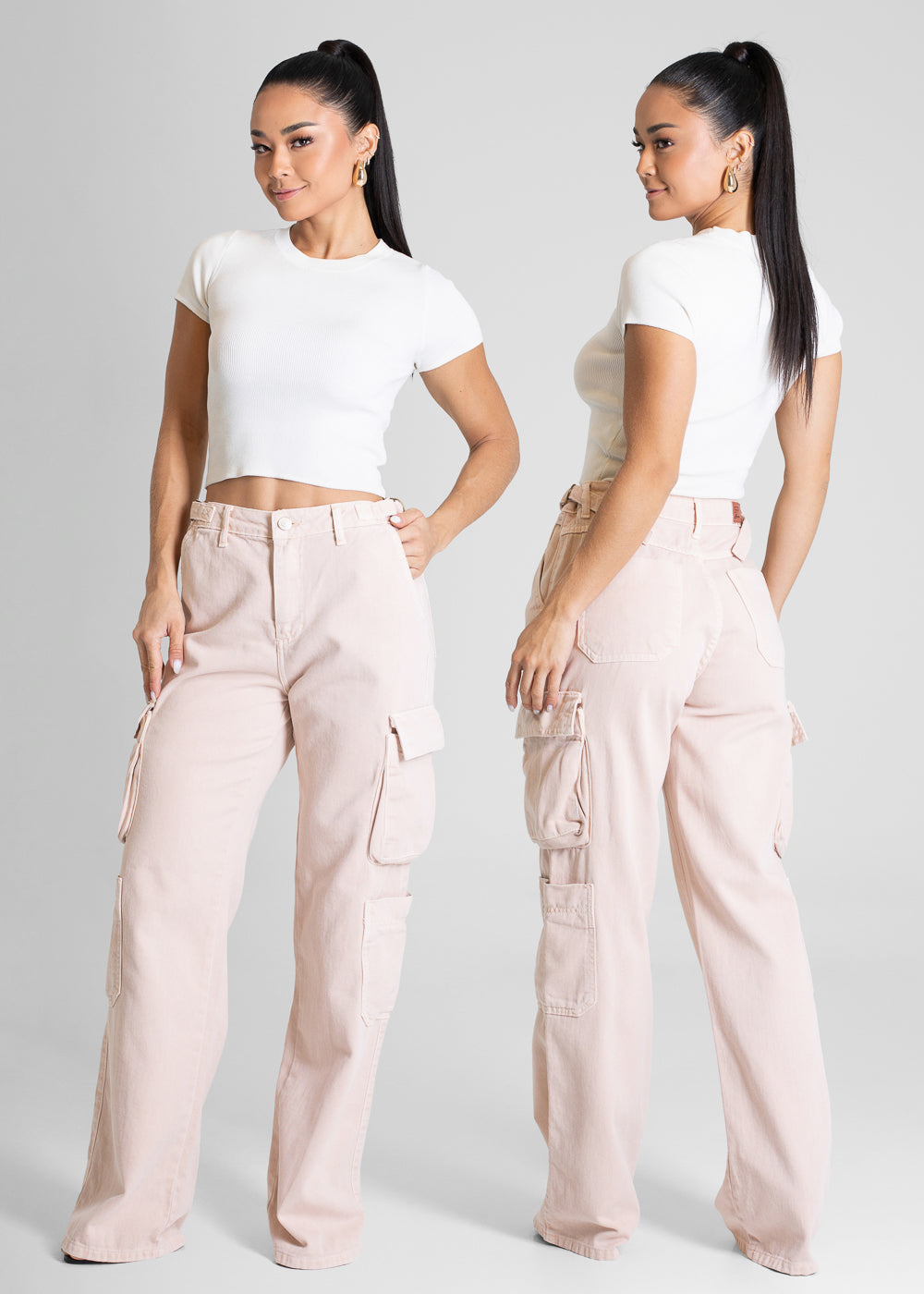 Calça Sarja Sawary Wide Leg - 281588 SALMAO