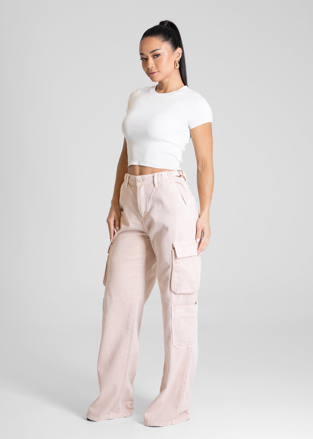 Calça Sarja Sawary Wide Leg - 281588 SALMAO