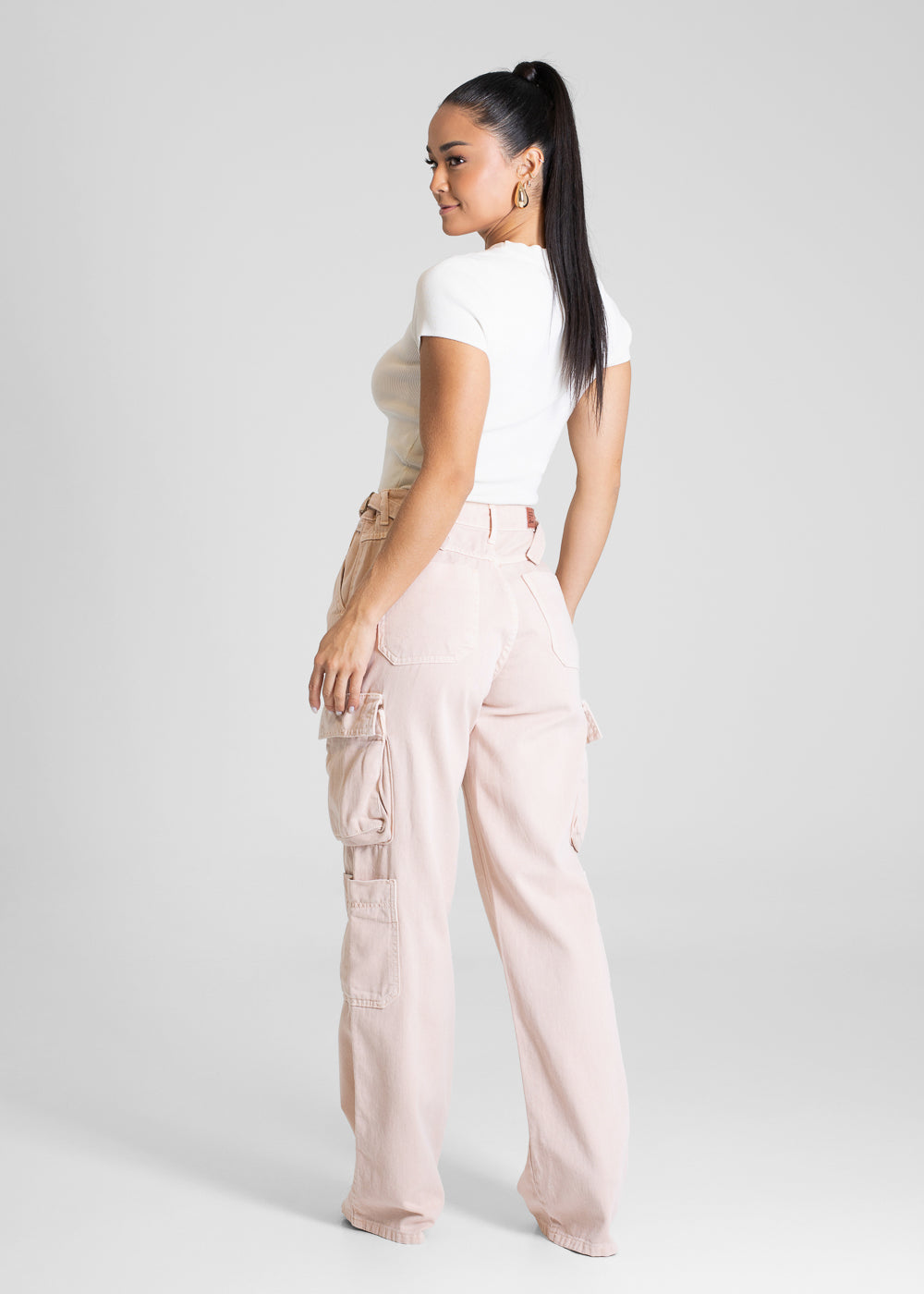 Calça Sarja Sawary Wide Leg - 281588 SALMAO