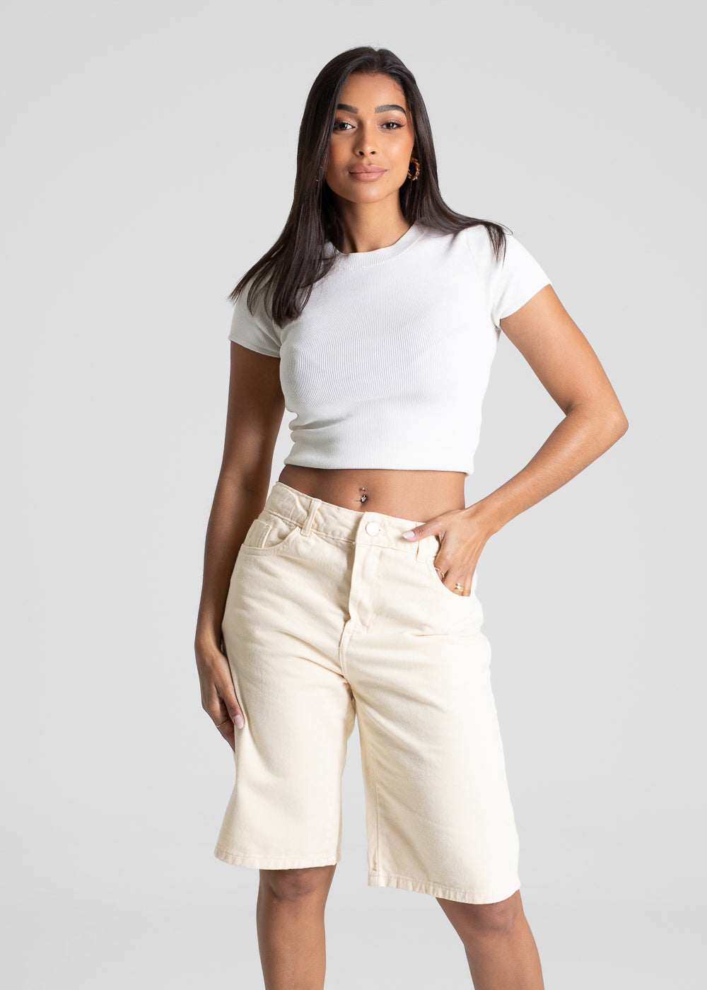 Bermuda Sarja Sawary - 281589 AMARELO