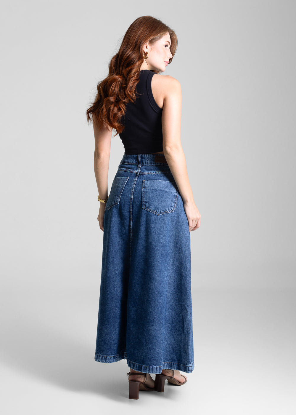 Saia Jeans Sawary Midi - 281590 AZUL