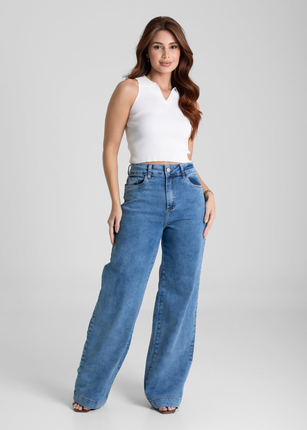 Calça Jeans Sawary Wide Leg - 281592 AZUL