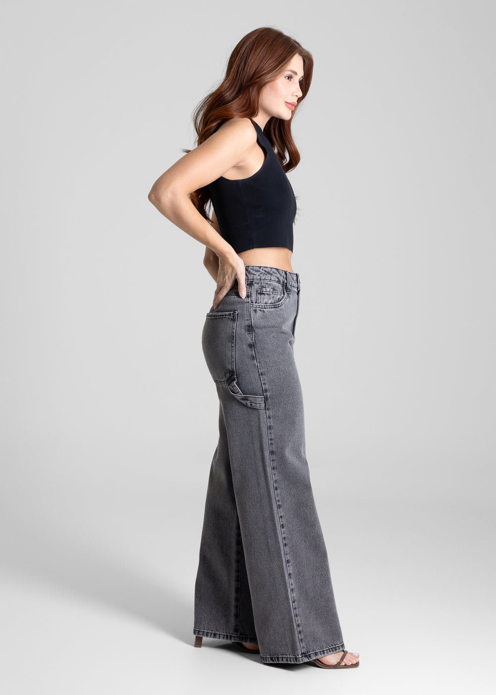 Calça Jeans Sawary Extra Wide Leg - 281603 PRETO