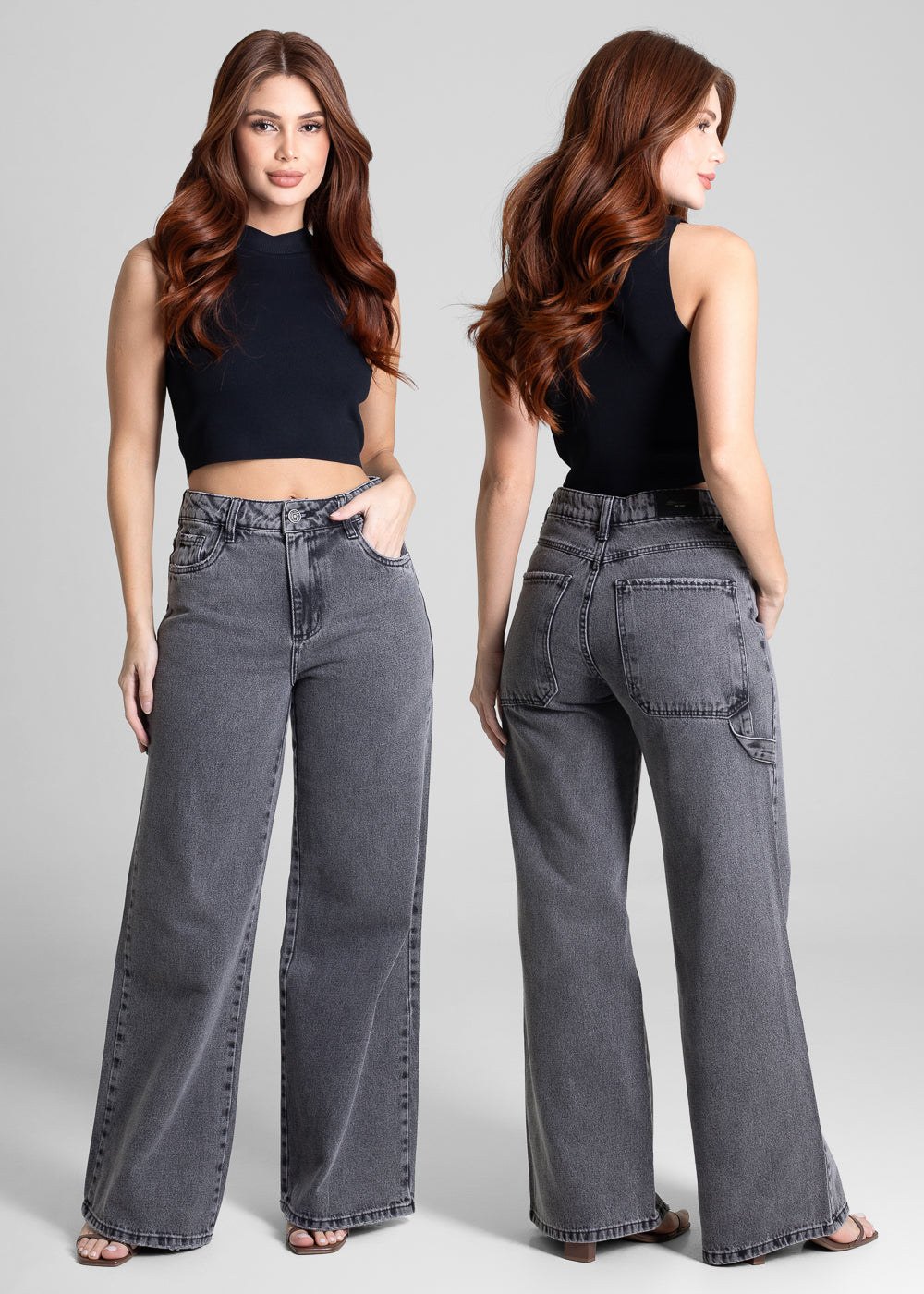 Calça Jeans Sawary Extra Wide Leg - 281603 PRETO