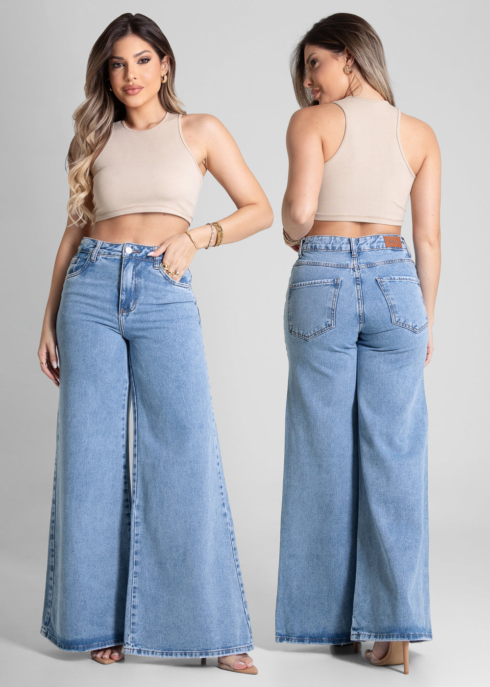 Calça Jeans Sawary Extra Wide Leg - 281604 AZUL