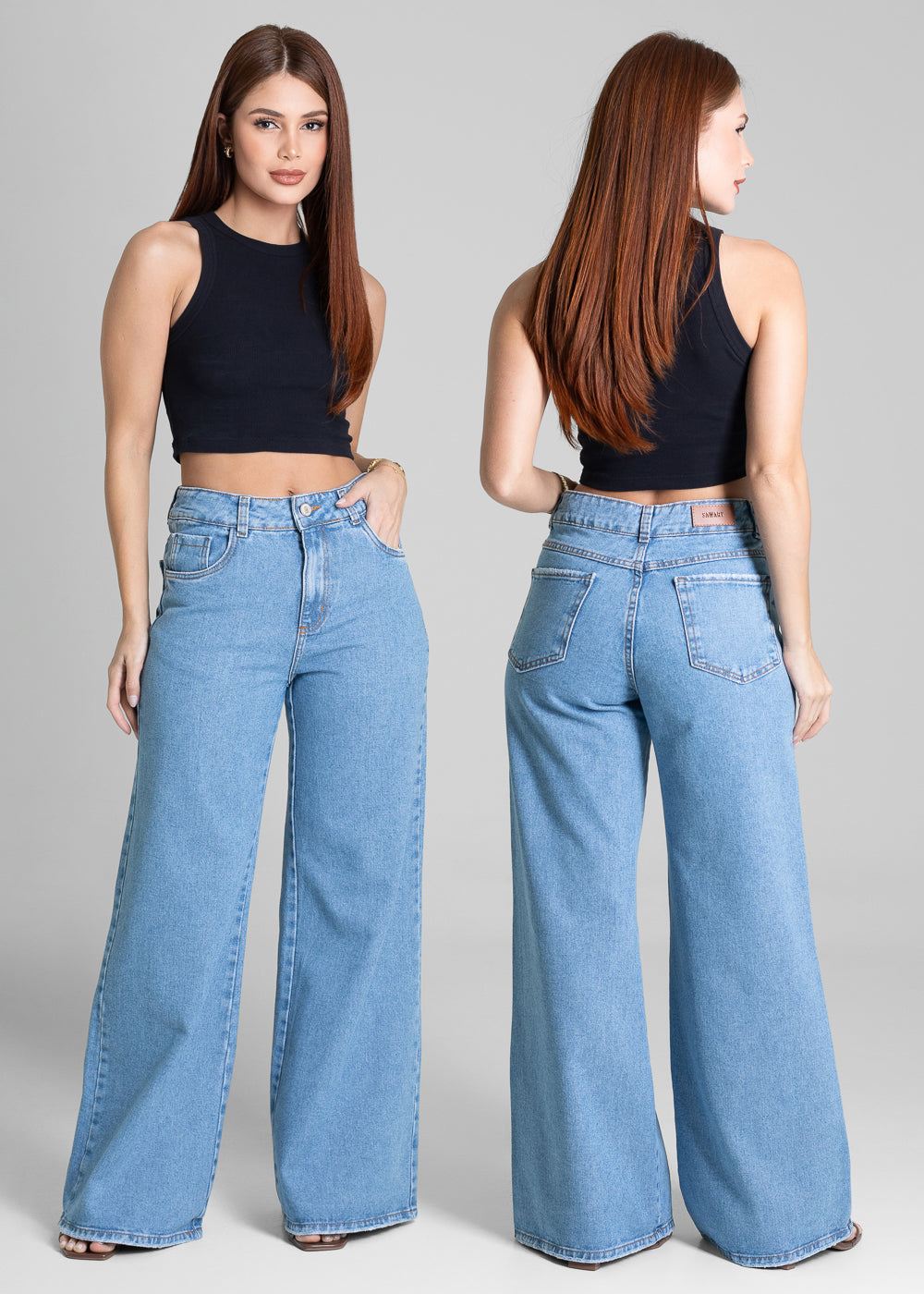 Calça Jeans Sawary Extra Wide Leg - 281621 AZUL