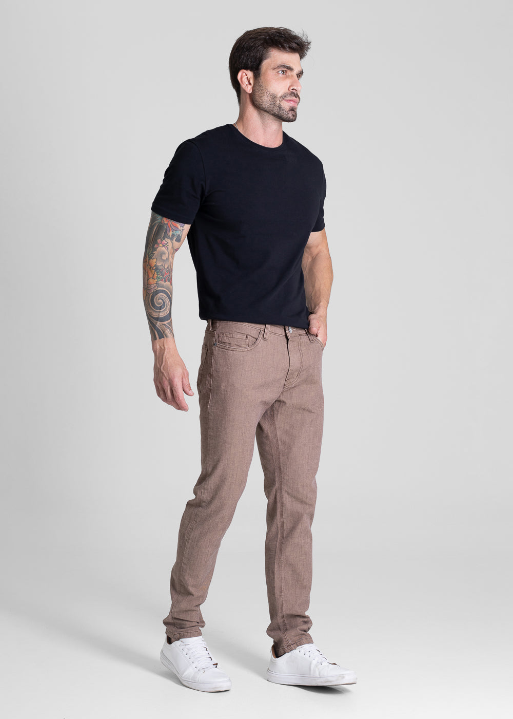 Calça Sarja Sawary Slim - 281626 MARROM