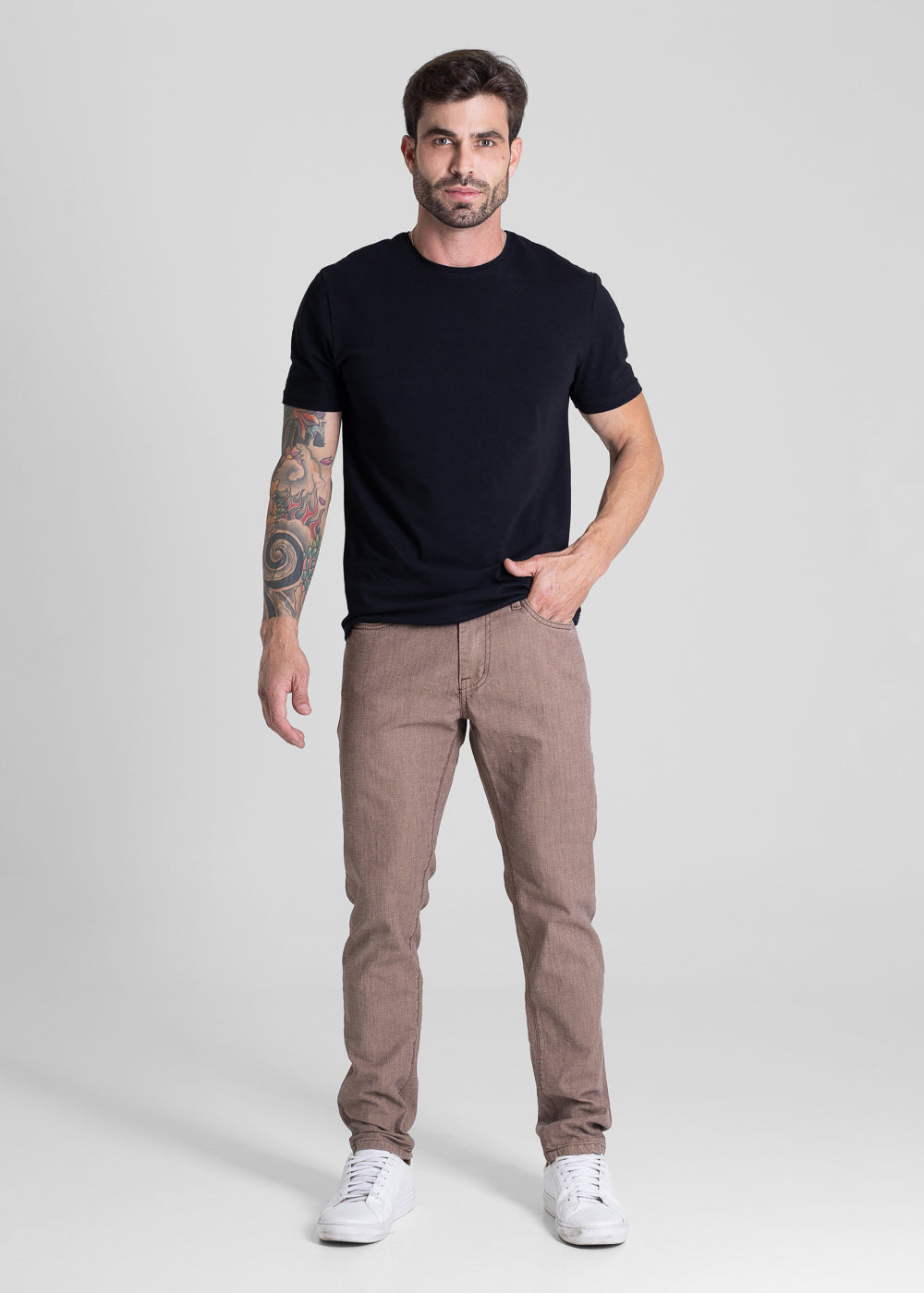 Calça Sarja Sawary Slim - 281626 MARROM