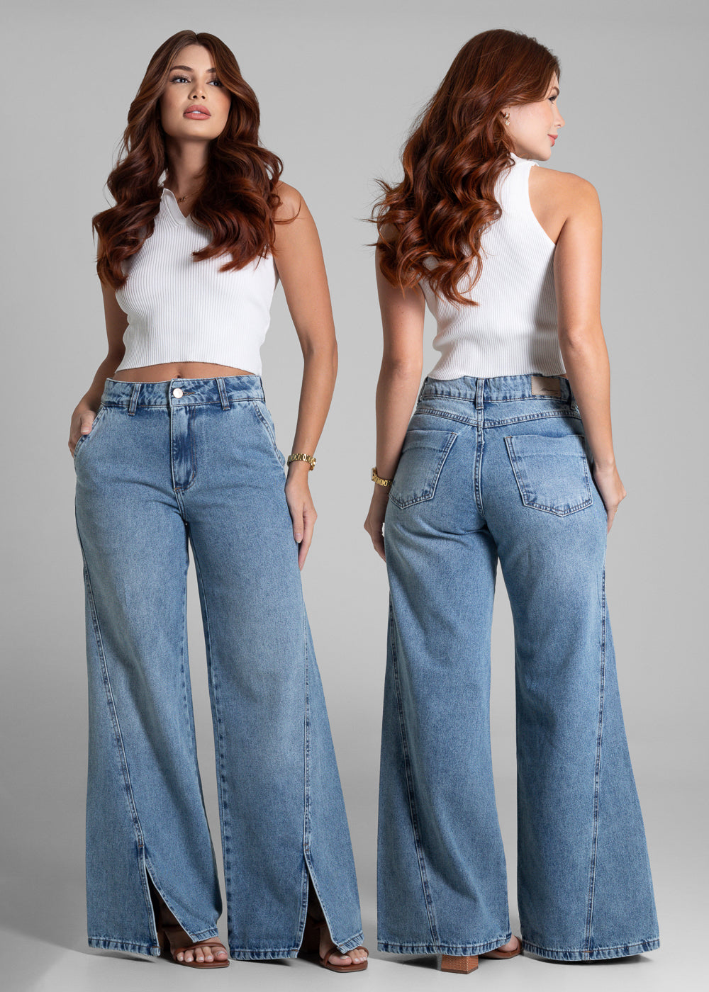 Calça Jeans Sawary Wide Leg - 281627 AZUL