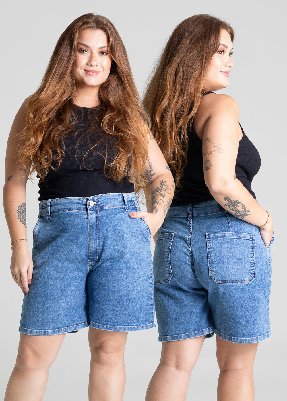 Bermuda Jeans Sawary Plus Size - 281642 AZUL
