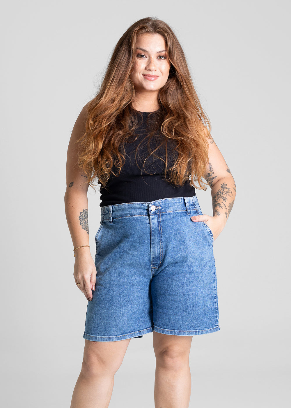 Bermuda Jeans Sawary Plus Size - 281642 AZUL