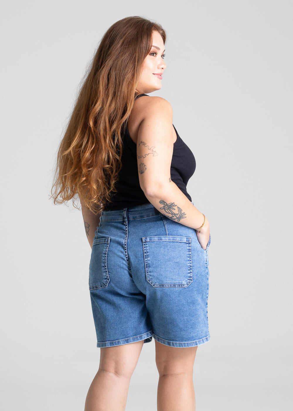 Bermuda Jeans Sawary Plus Size - 281642 AZUL