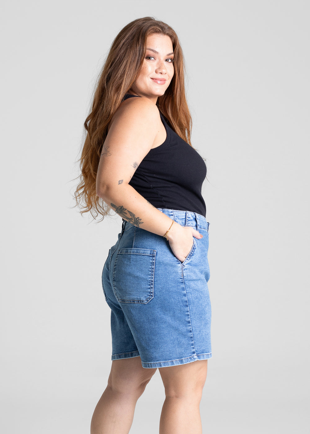 Bermuda Jeans Sawary Plus Size - 281642 AZUL