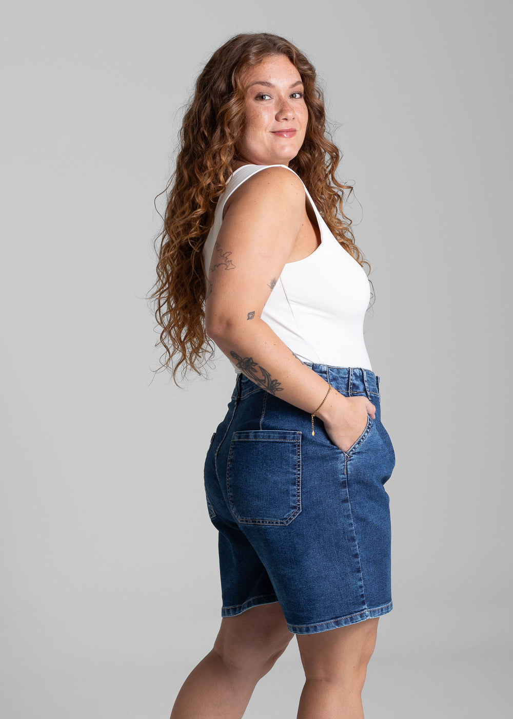 Bermuda Jeans Sawary Plus Size - 281643 AZUL