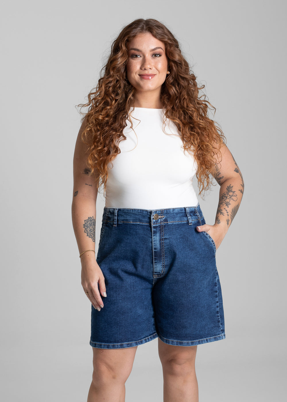 Bermuda Jeans Sawary Plus Size - 281643 AZUL