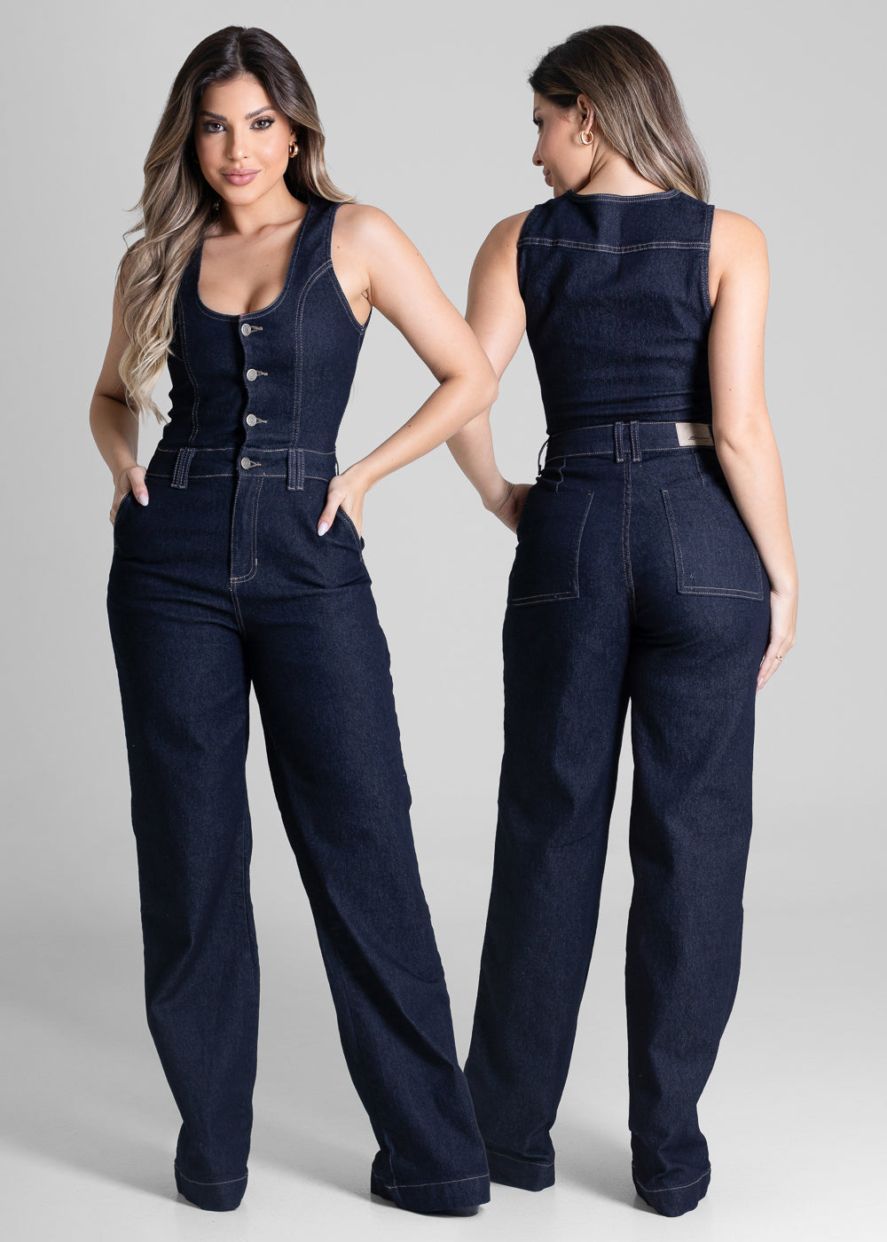 Macacão Jeans Sawary - 281651 AZUL
