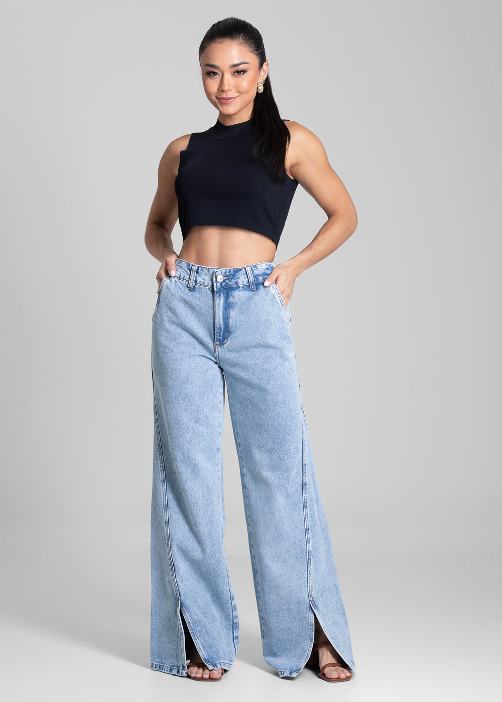 Calça Jeans Sawary Wide Leg - 281653 AZUL