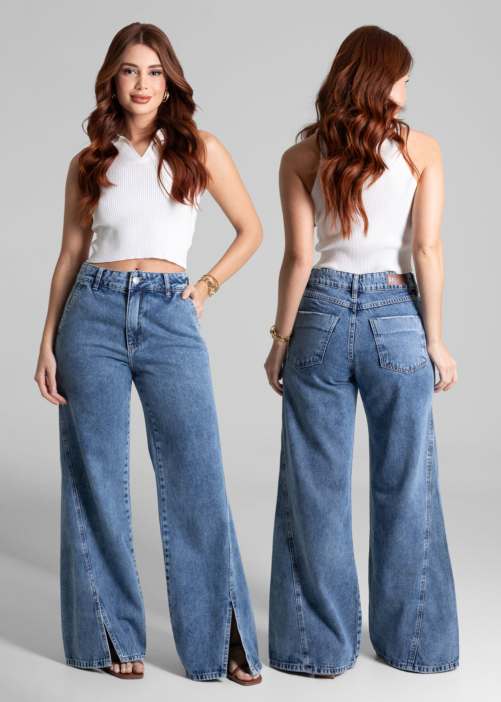 Calça Jeans Sawary Wide Leg - 281655 AZUL