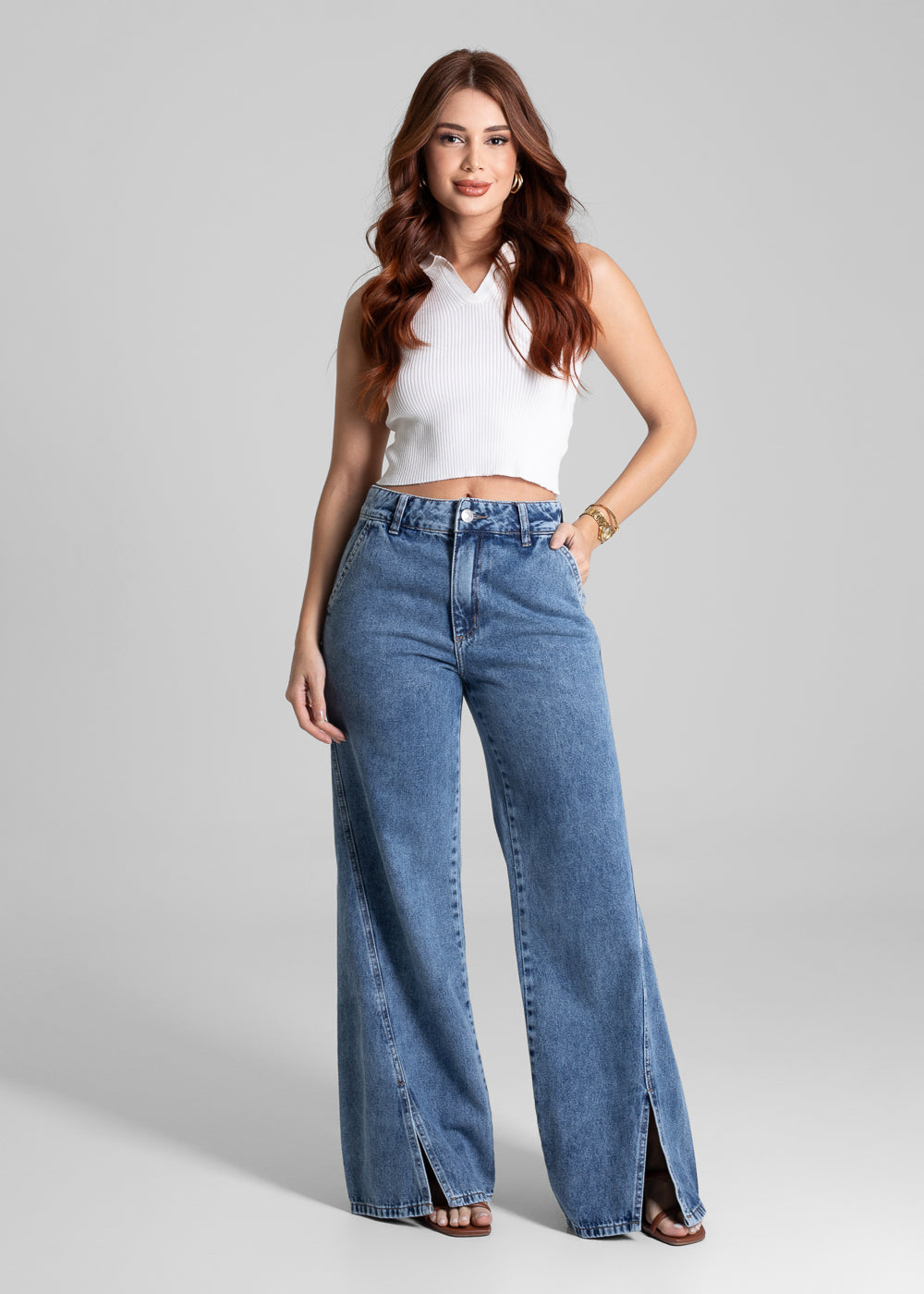 Calça Jeans Sawary Wide Leg - 281655 AZUL
