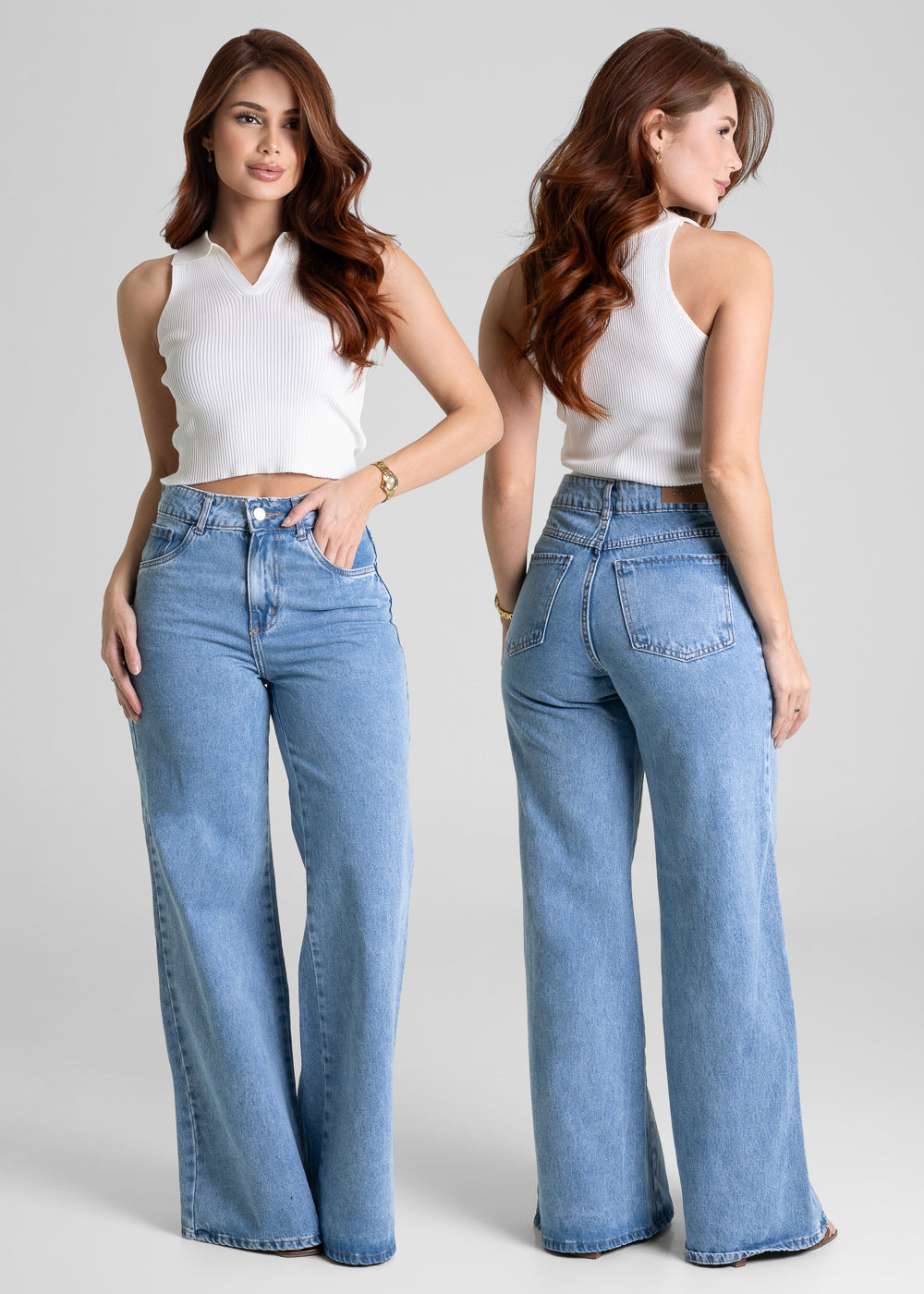 Calça Jeans Sawary Wide Leg - 281657 AZUL