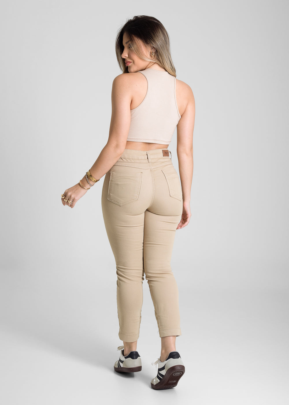 レディースウェア WS DOBBY SUCKER CROPPED PANTS Calça Sarja Sawary Cropped - 281686 BEGE
