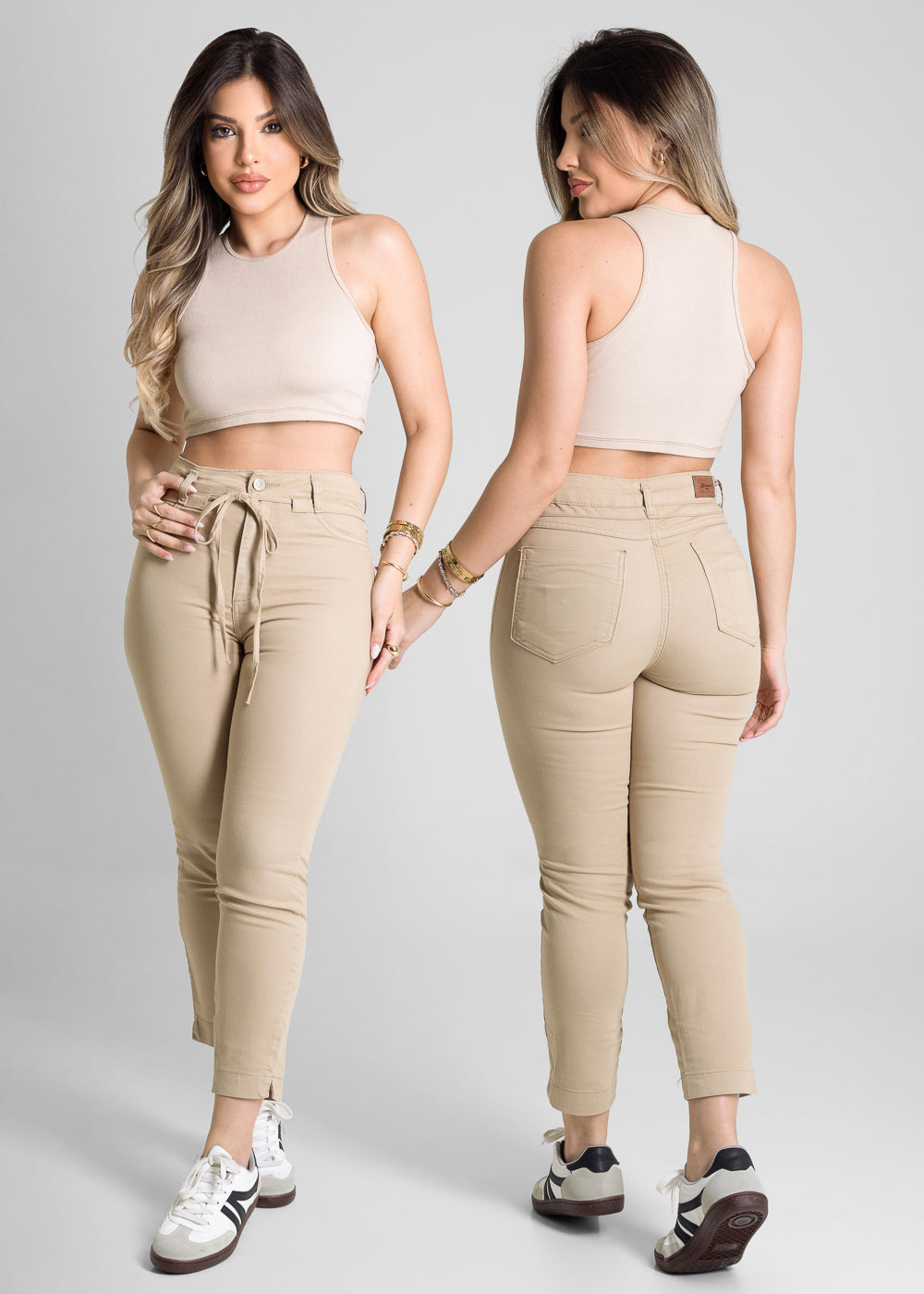 Calça Sarja Sawary Cropped - 281686 BEGE