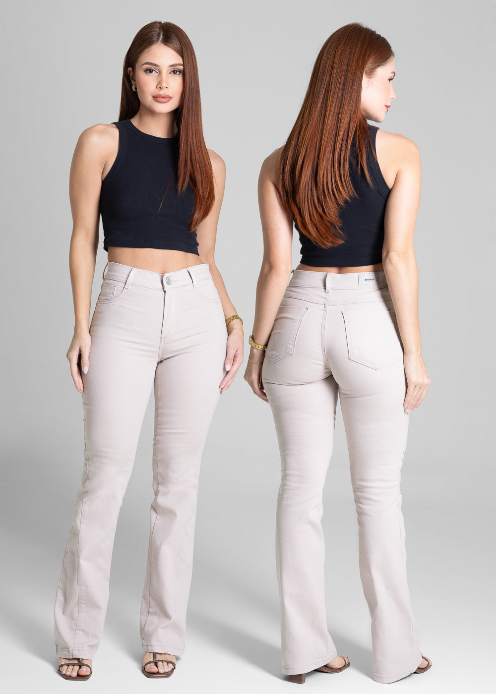 Calça Sarja Sawary Boot Cut - 281699 BEGE