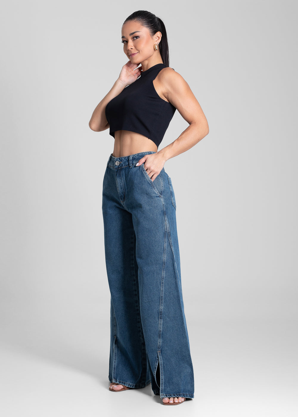 Calça Jeans Sawary Wide Leg - 281716 AZUL