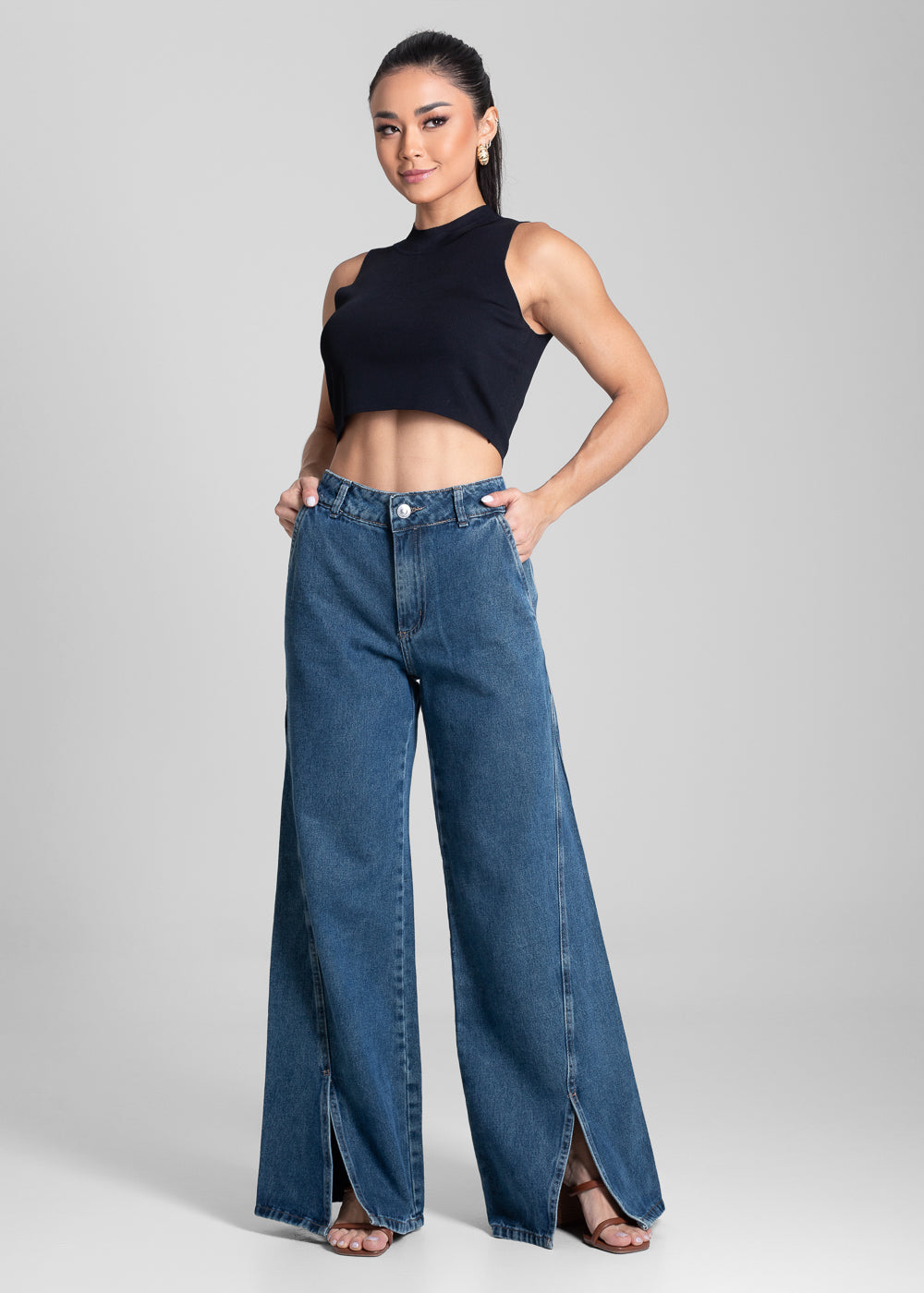 Calça Jeans Sawary Wide Leg - 281716 AZUL