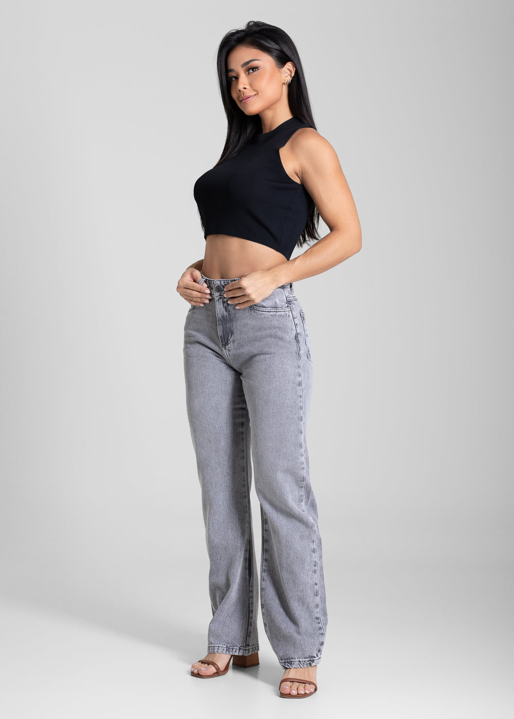 Calça Jeans Sawary Reta - 281720 CINZA